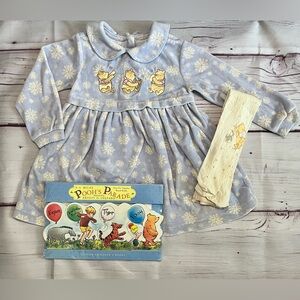 Vintage Disney Winnie the Pooh Winter Dress with Matching Tights & Books
